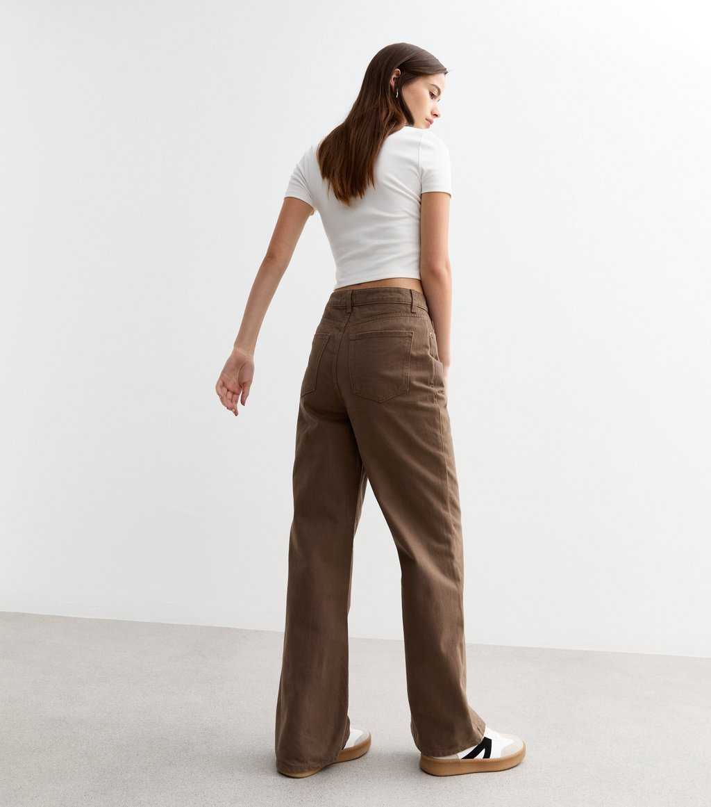 Brown Wide-Leg Jeans