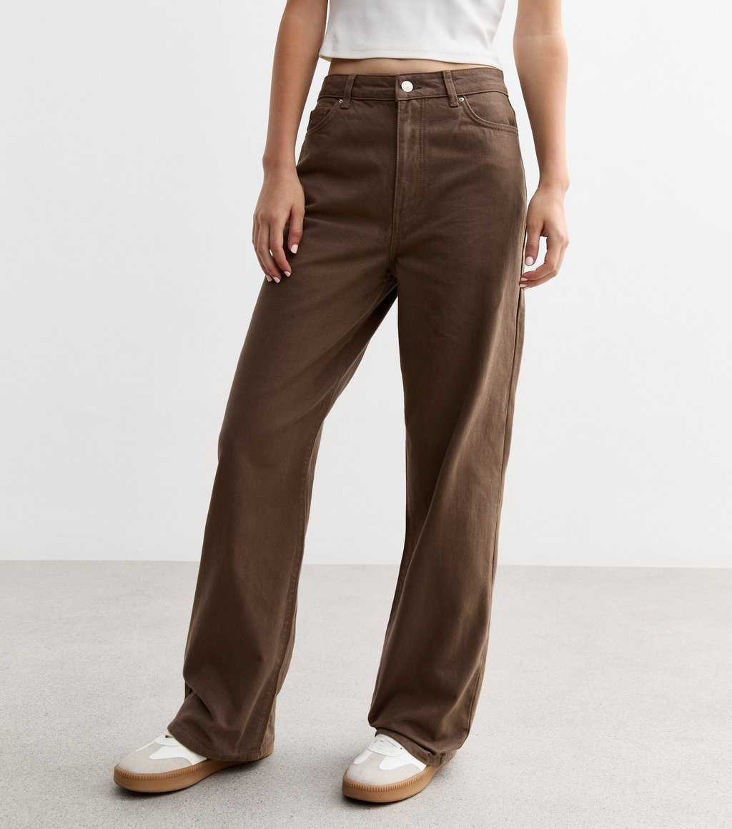 Brown Wide-Leg Jeans